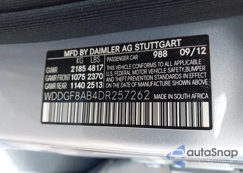 2013 Mercedes-Benz C 300 Sport 4Matic из США, поврежденный, VIN WDDGF8AB4DR257262